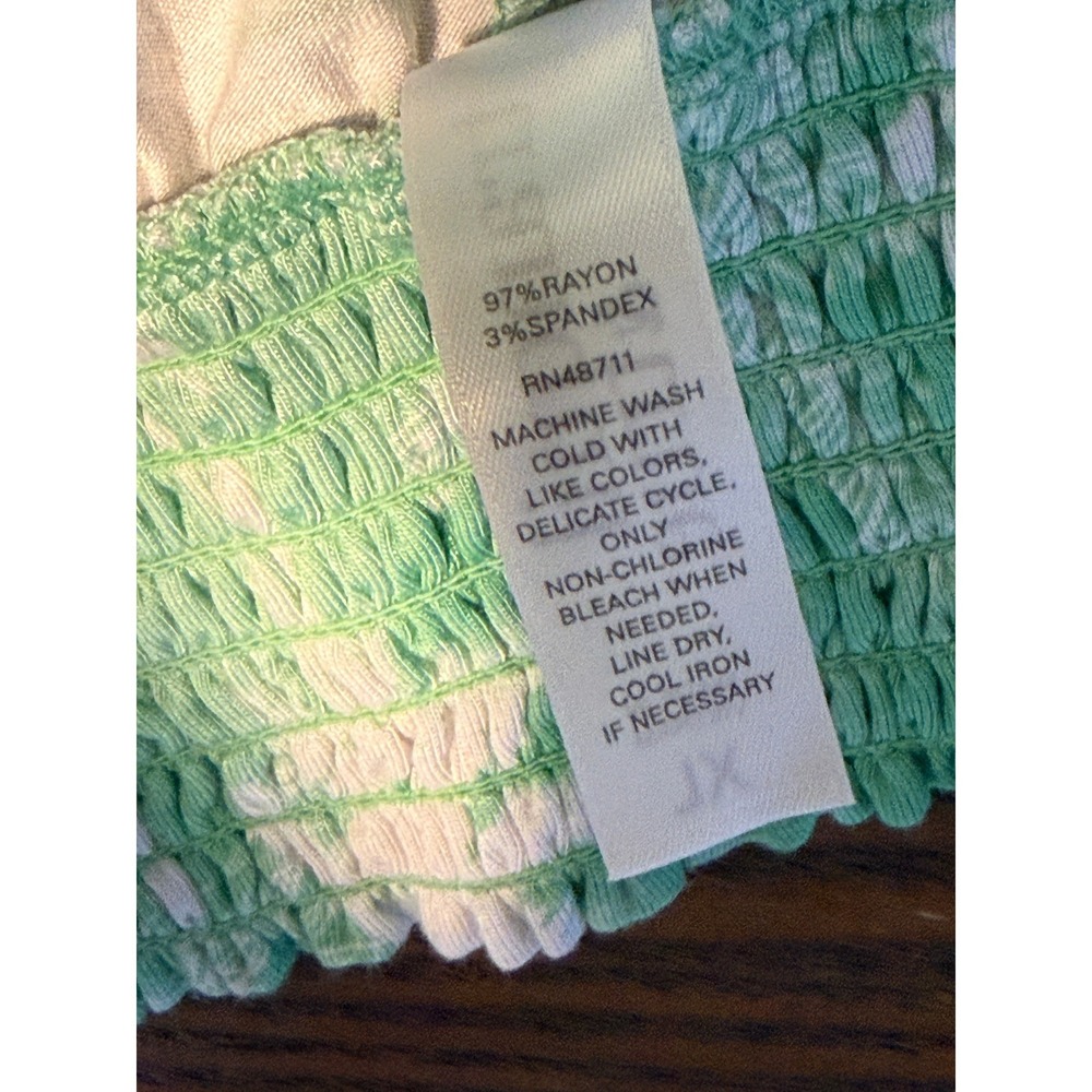 Tranquil & True Womens XL Green Palm Tree Smocked Waist‎ Pajama Lounge Pants NEW - Picture 8 of 11